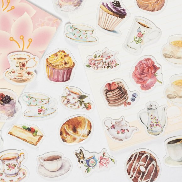 46 pcs Tea Time Stickers - Picture 1 of 3